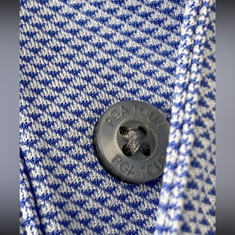 PGA tour blue and white golf polo shirt - Picture 7 of 10